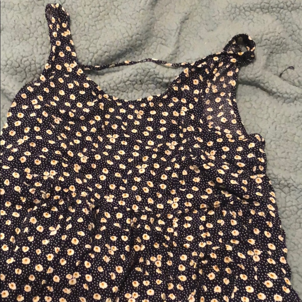 Blue shirt with flowers